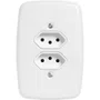 Tomada Dupla 4 x 2 2P + T com Placa Branca 10A 250V - Pluzie