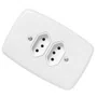 Tomada Dupla 4 x 2 2P + T com Placa Branca 10A 250V - Pluzie