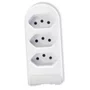 Tomada em Barra 3 Vias Branca 2P + T 10A 250V - Pluzie